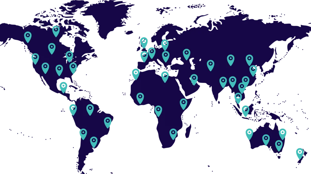 Address Validation World map with location pins