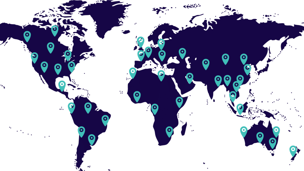 Address Validation World map with location pins